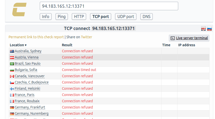 Host vulnerable to TCP-SYN